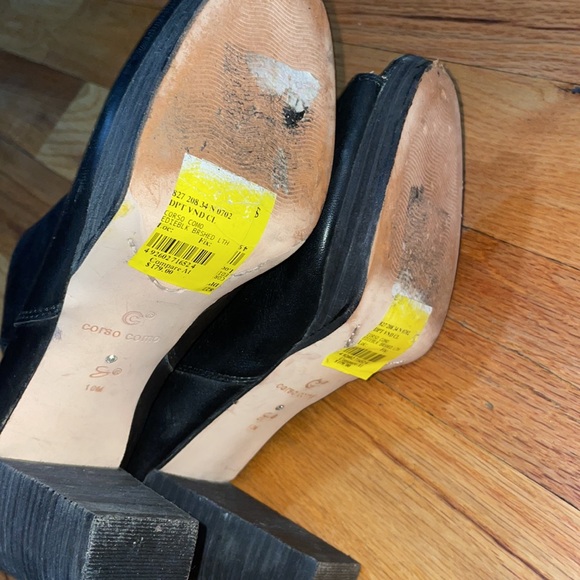 Corso Como Edie Women's Black Leather Peep Toe Bootie N5987 Size 10 - Picture 10 of 17